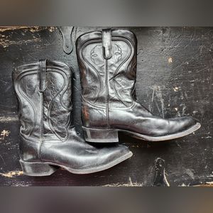 Vintage Tony Lama 9.5 Leather Men's Cowboy Boots Made In USA